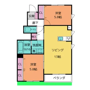 ロゼ植田【1階】の間取り