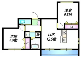 フルールメゾン梅丘【2階】の間取り