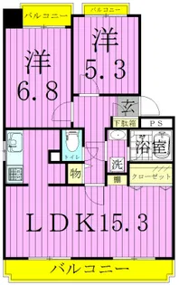 シャンクレール南流山【3階】の間取り
