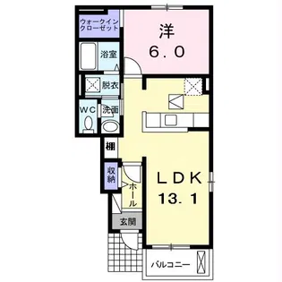 コンフォルターブルB【1階】の間取り