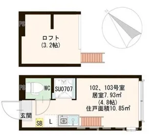 ハーモニーテラス志茂VII【1階】の間取り