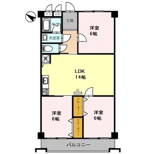 住吉建物2号館【4階】の間取り