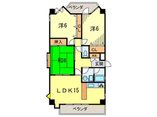 オークモント西宮【1階】の間取り