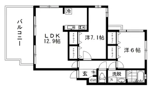 メゾンキューゼ【1階】の間取り