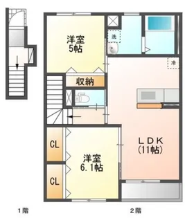 オークヒルズ【2階】の間取り