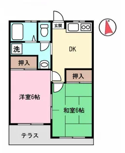 向南コーポ【1階】の間取り