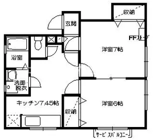 ハイツKスバル【1階】の間取り