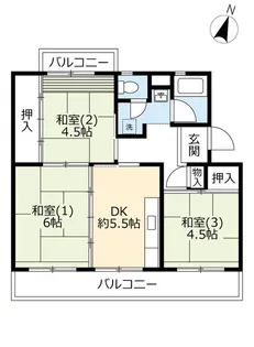 UR中山五月台【4階】の間取り