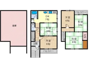 大阪府東大阪市東石切町4【一戸建】の間取り