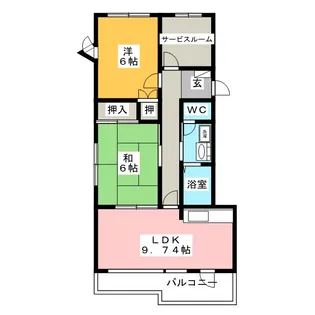 2SLDKの間取り画像