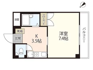 ガーデンプレイス観音【2階】の間取り