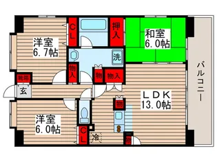 CITY SPIRE西葛西【1階】の間取り