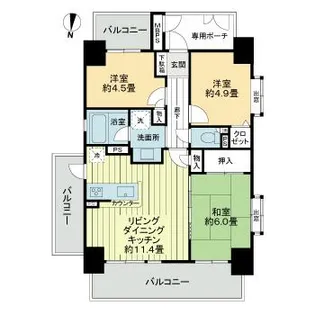 ライオンズマンション本川越駅前【9階】の間取り