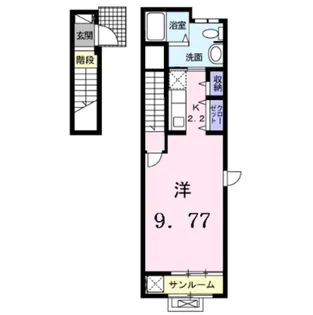 フェリオ津久野【2階】の間取り