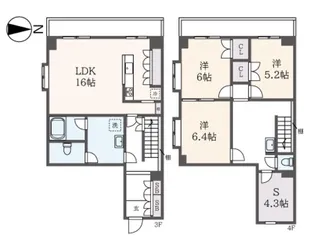 ベルシェ三ツ沢の間取り