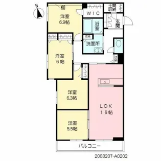 アネーロ春日【2階】の間取り