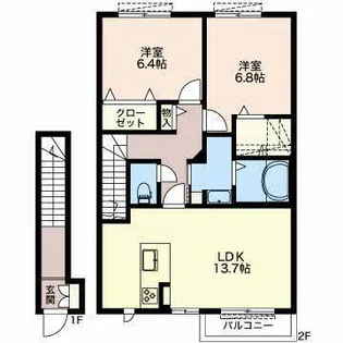 アリスティオ【2階】の間取り