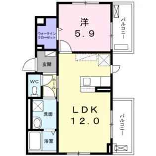 サンリシェル 八幡山【2階】の間取り