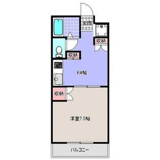 ロイヤルハイツ米ケ袋【1階】の間取り