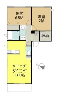 2LDKの間取り画像