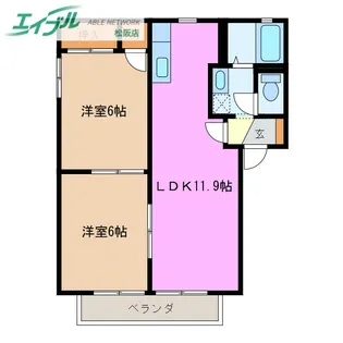 グランシャリオ B【2階】の間取り