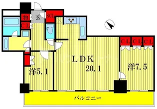 THE KASHIWA TOWER【20階】の間取り