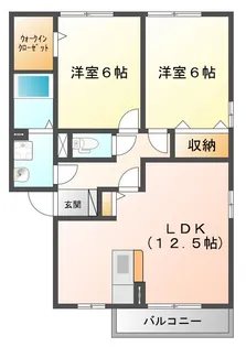 カーサハーモニー B【2階】の間取り