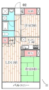メイプルナイン【5階】の間取り