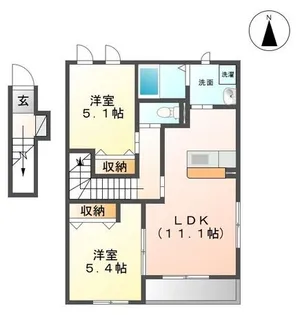 Earth Garden II(アースガーデン ツー)【2階】の間取り