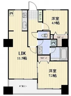 東京都渋谷区恵比寿2【マンション】の間取り