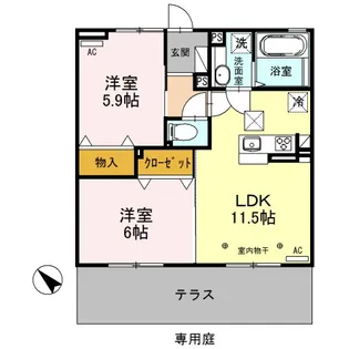 D-ROOM alveare(アルヴェアーレ)103【1階】の間取り