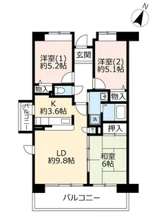 UR津田北町【5階】の間取り
