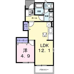 ヴィアーレI【1階】の間取り