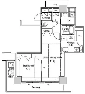 パシフィックロイヤルコートみなとみらいアーバンタワー【15階】の間取り