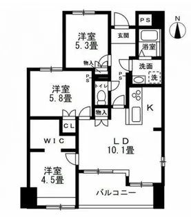 サーパス海老名第3【9階】の間取り