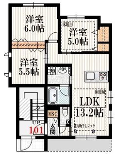 Hale Hono (ハレホノ)【1階】の間取り