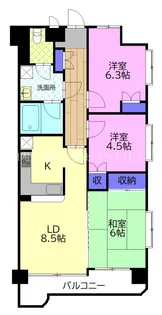 プラージュ元今泉【7階】の間取り