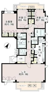 徳川山パーク・マンション【1階】の間取り