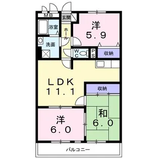 グランドエル【1階】の間取り