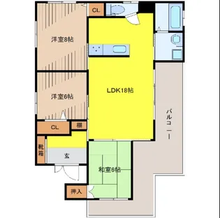 フェリオ経塚【3階】の間取り