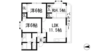 ファミーユ宝塚【3階】の間取り