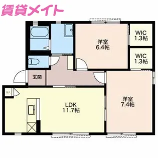 プリエールA棟【1階】の間取り