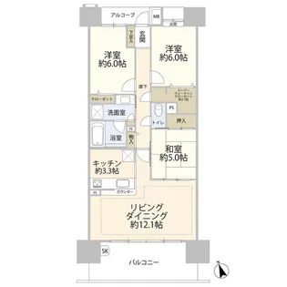 デュオヒルズ船橋(040183)【13階】の間取り