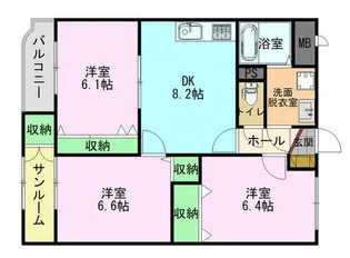 ユーミー北安江【1階】の間取り
