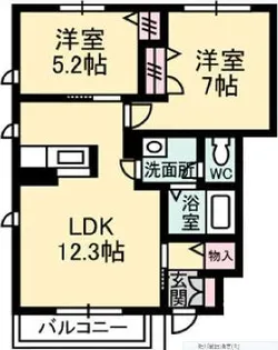 グランドメゾン水呑A棟【1階】の間取り