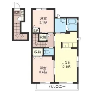 KAME house A【2階】の間取り