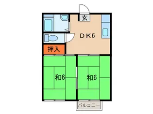 コスモハイツA棟【2階】の間取り