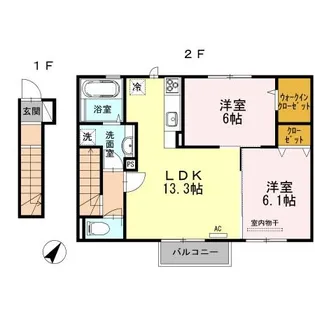 ウィット垂水【1階】の間取り