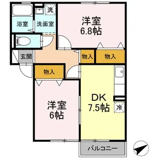 エバンス・ルピナ【1階】の間取り