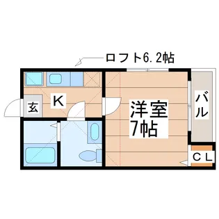 矢嶋コーポ【2階】の間取り